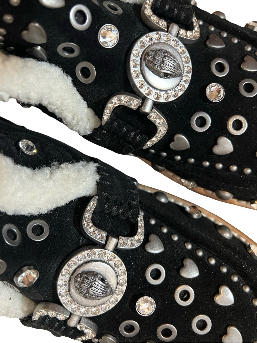 Kurt Geiger Mansion Cozy Studded Suede Platform Boots Black 41/10 NWOB - Picture 8 of 9